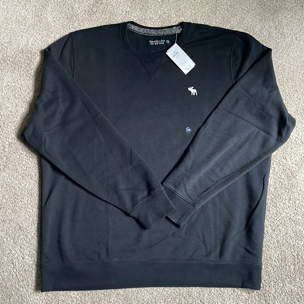 Abercrombie and Fitch soft a&f fleece XXL black crewneck sweatshirt